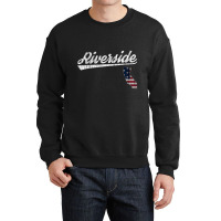 Retro Riverside California Usa Flag T Shirt Crewneck Sweatshirt | Artistshot