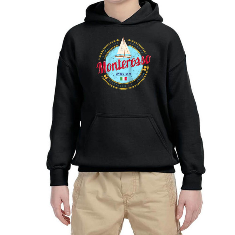 Monterosso Cinque Terre La Spezia Retro Italy Vintage Raglan Baseball Youth Hoodie by cm-arts | Artistshot