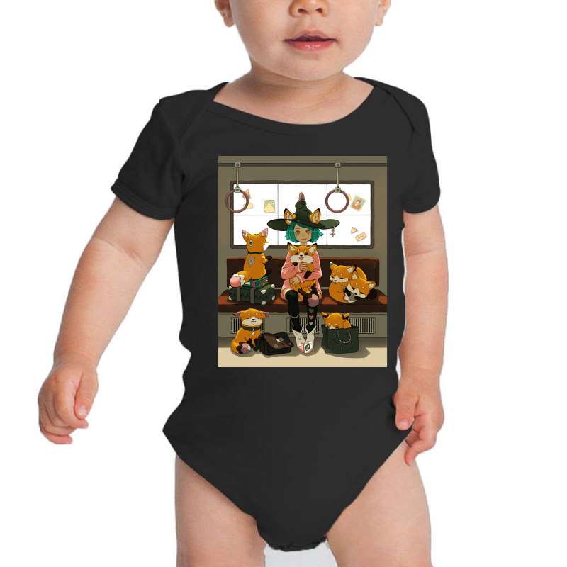 Witch And Her Foxes Baby Bodysuit by Aiello Mcdade | Artistshot