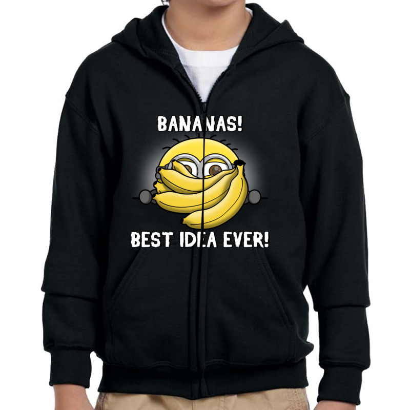 Bananas! Best Idea Ever! Youth Zipper Hoodie by Kemriban527 | Artistshot