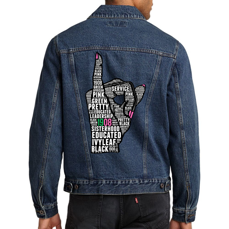 J15 Founder's Day Aka Women Hand Sign Words Sweatshirt Men Denim Jacket | Artistshot