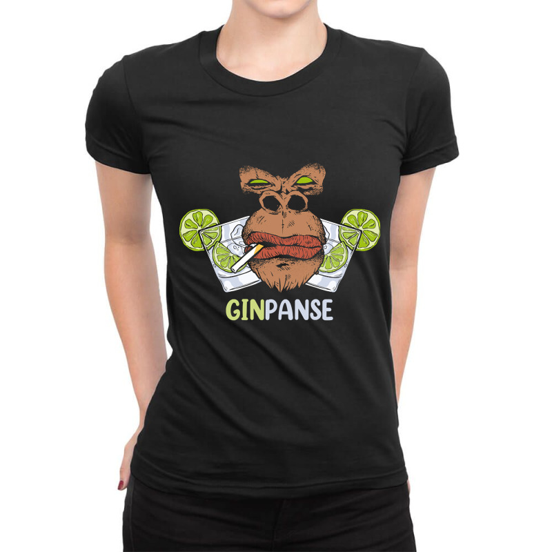 Ginpanse Monkey,  Ginpanse Monkey Vintage,  Ginpanse Monkey Art,  Ginp Ladies Fitted T-Shirt by SHPER904 | Artistshot