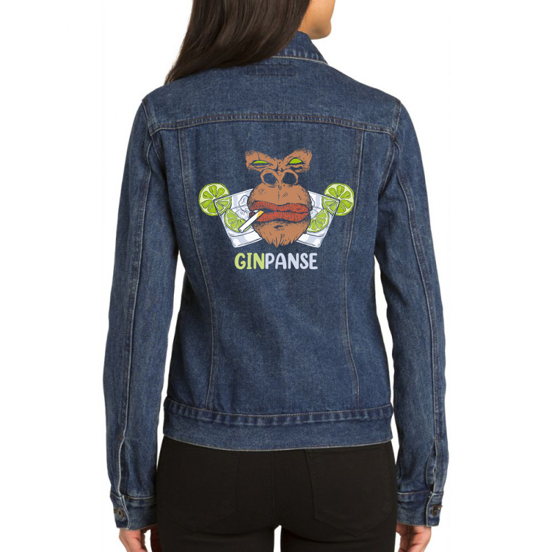 Ginpanse Monkey,  Ginpanse Monkey Vintage,  Ginpanse Monkey Art,  Ginp Ladies Denim Jacket by SHPER904 | Artistshot