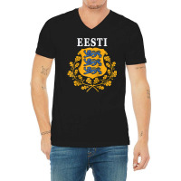 Estonia Eesti National Coat Of Arms Raglan Baseball Tee V-neck Tee | Artistshot