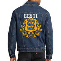 Estonia Eesti National Coat Of Arms Raglan Baseball Tee Men Denim Jacket | Artistshot