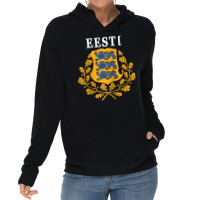 Estonia Eesti National Coat Of Arms Raglan Baseball Tee Lightweight Hoodie | Artistshot