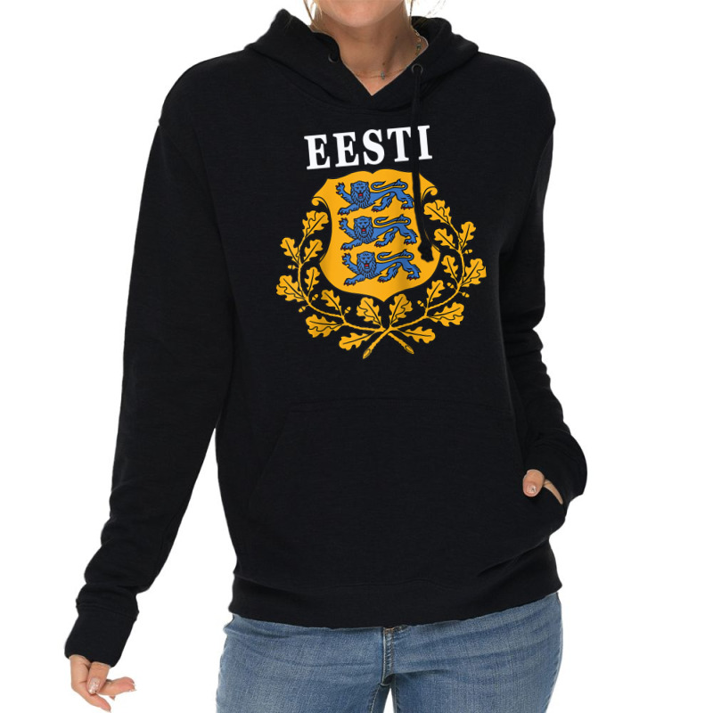 Estonia Eesti National Coat Of Arms Raglan Baseball Tee Lightweight Hoodie | Artistshot