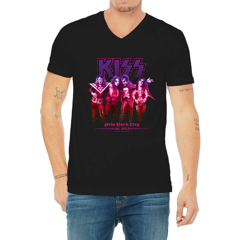 Kiss Nyc73 V-Neck Tee by cm-arts | Artistshot