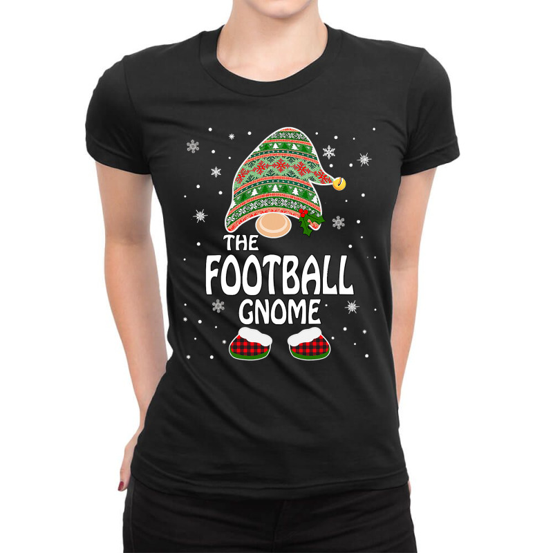 Football Funny Matching Family Costumes The Football Gnome Christmas 9 Ladies Fitted T-Shirt by coolquirrell | Artistshot