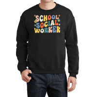 Groovy School Social Worker Coping Skills Back To School Crewneck Sweatshirt | Artistshot