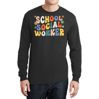 Groovy School Social Worker Coping Skills Back To School Long Sleeve Shirts | Artistshot