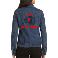 I Have Mental Illinois Funny Ladies Denim Jacket | Artistshot