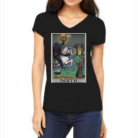 Death Tarot Card Headless Horseman Gothic Spooky Halloween Women's V-neck T-shirt | Artistshot