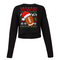 Football Funny American Football Santa Hat Ugly Christmas Sweater 390 Cropped Sweater | Artistshot