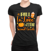 Fall In Love With Second Grade Pumpkin Autumn Season Ladies Fitted T-shirt | Artistshot