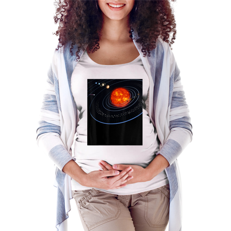 Solar System Eight Planets In Space T Shirt Maternity Scoop Neck T-shirt by cm-arts | Artistshot