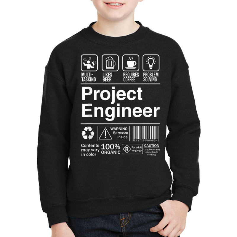 Project Engineer Product Label T Shirt Youth Sweatshirt | Artistshot