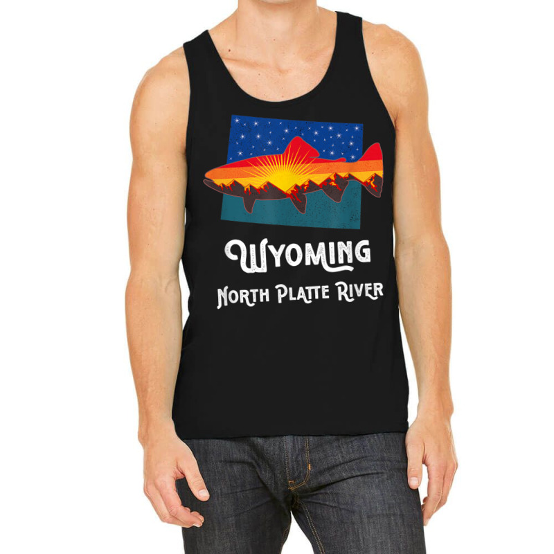 Trout Fly Fishing Nature North Platte River Mountain Sunset Tank Top | Artistshot