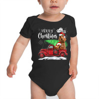 Funny Cocker Spaniel Red Truck Christmas Pajama Baby Bodysuit | Artistshot