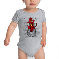 Chicken With Bandana Headband And Glasses Cute T Shirt Baby Bodysuit | Artistshot