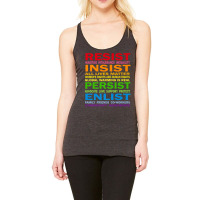 Lgbt Resist Insist Persist Enlist Hillary Mantra T Shirt Racerback Tank | Artistshot