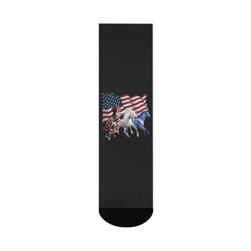 Horse American Flag, Horse American Flag Art, Horse American Flag Vint Crew Socks | Artistshot