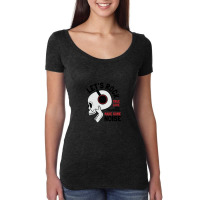 Rock Skull With Headphones Women's Triblend Scoop T-shirt | Artistshot