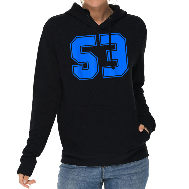 Number #53 Sports Jersey 53rd Anniversary Birthday Lightweight Hoodie by Aquarius | Artistshot