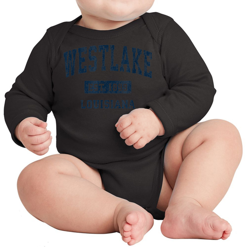 Westlake Louisiana La Vintage Athletic Sports Design Long Sleeve Baby Bodysuit by Color | Artistshot