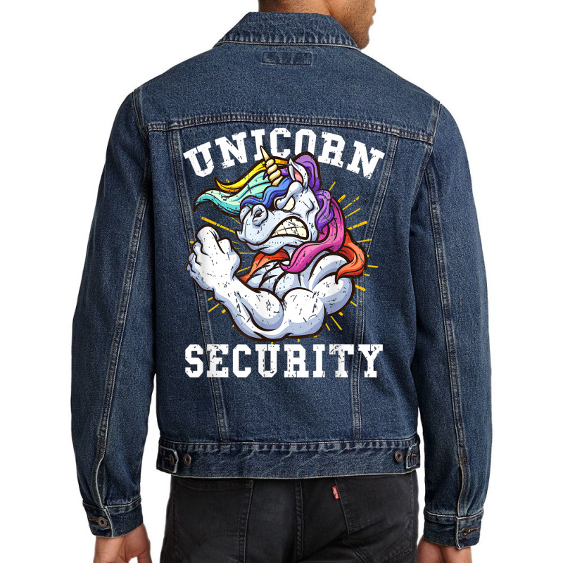 Unicorn Security   Manly Muscular Unicorn Lovers T Shirt Men Denim Jacket | Artistshot