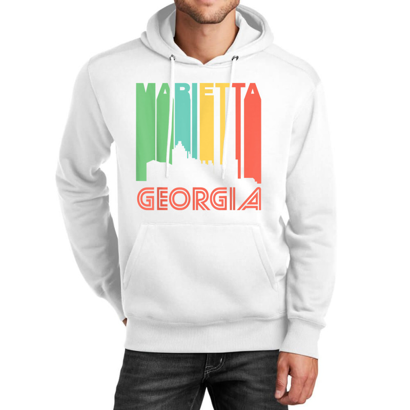 Retro 1970's Style Marietta Georgia Skyline T Shirt Unisex Hoodie | Artistshot