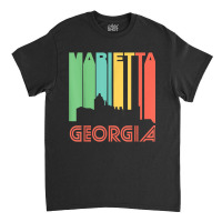 Retro 1970's Style Marietta Georgia Skyline T Shirt Classic T-shirt | Artistshot