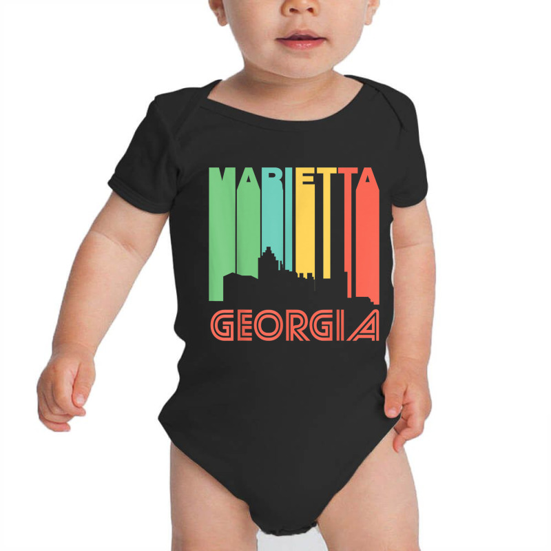 Retro 1970's Style Marietta Georgia Skyline T Shirt Baby Bodysuit | Artistshot