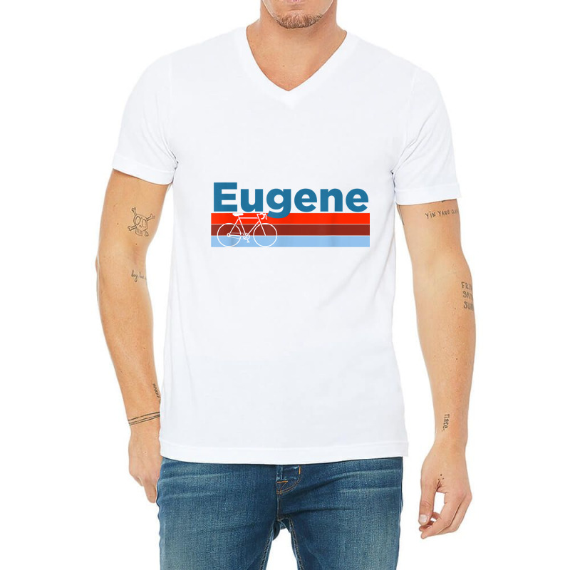 Retro Bicycle & Mountain Bike   Eugene Oregon T Shirt V-Neck Tee by cm-arts | Artistshot