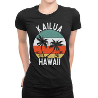 Kailua Shirt Hawaii Retro Oahu Palm Tree Hawaiian Island Sweatshirt Ladies Fitted T-shirt | Artistshot