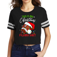 Football This Is My Christmas Pajama Funny Football Santa Hat Xmas 380 Scorecard Crop Tee | Artistshot