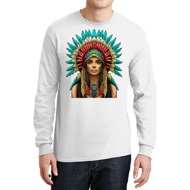 Native American Woman Indian Warrior For Women T Shirt Long Sleeve Shirts | Artistshot