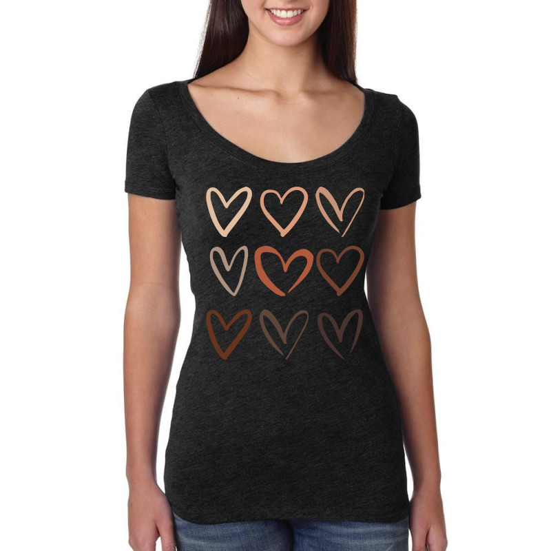 Skin Tone Hearts, Be Kind, Melanin Women's Triblend Scoop T-shirt | Artistshot