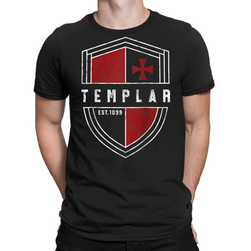 Knights Templar Cross And Shield Vintage Medieval Crusader Raglan Base T-shirt | Artistshot