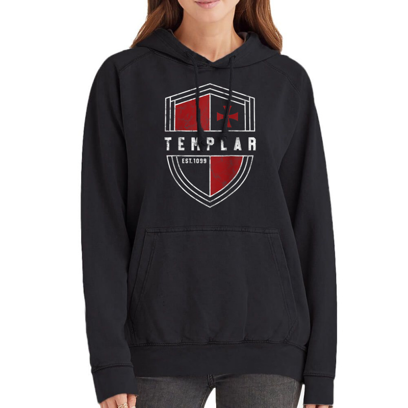 Knights Templar Cross And Shield Vintage Medieval Crusader Raglan Base Vintage Hoodie | Artistshot