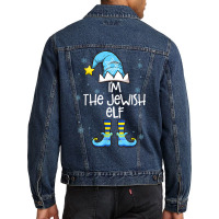 Happy Christmukkah Jewish I'm The Jewish Elf Christmas Xmas T Shirt Men Denim Jacket | Artistshot