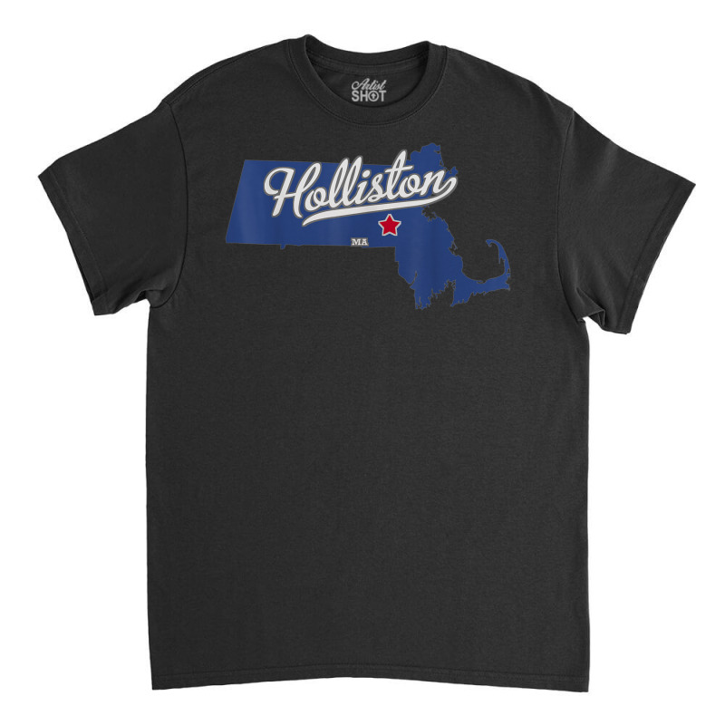 Holliston Massachusetts Ma Map Classic T-shirt | Artistshot