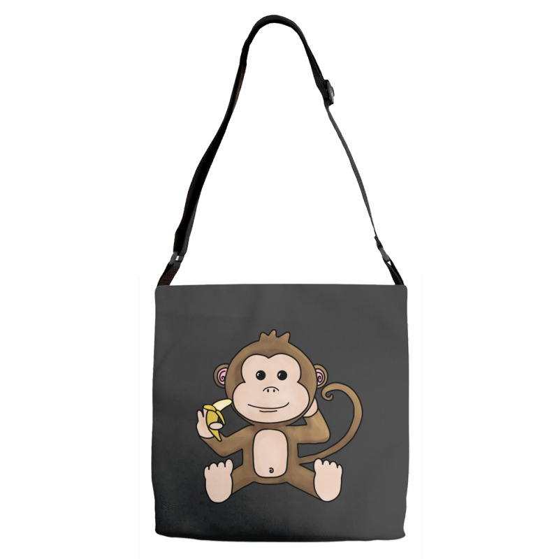 Cheeky Monkey Having A Banana Adjustable Strap Totes | Artistshot