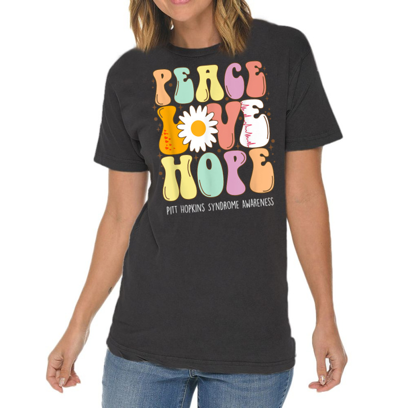 Peace Love Hope Pitt Hopkins Syndrome Phs Awareness Gift T Shirt Vintage T-shirt | Artistshot