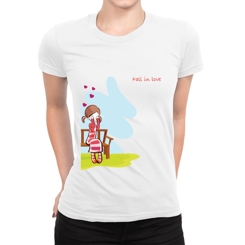 Fall In Love Ladies Fitted T-Shirt by tshiart | Artistshot