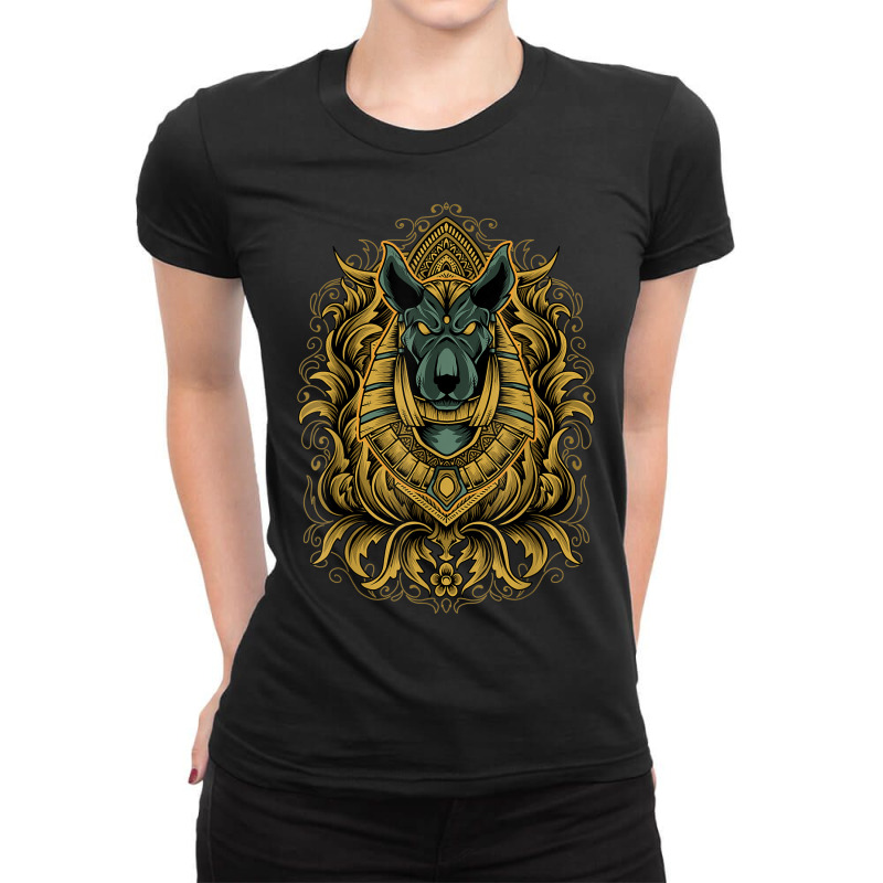 Easy Halloween Costume Anubis Ancient Egypt God Ladies Fitted T-Shirt by Outpost | Artistshot