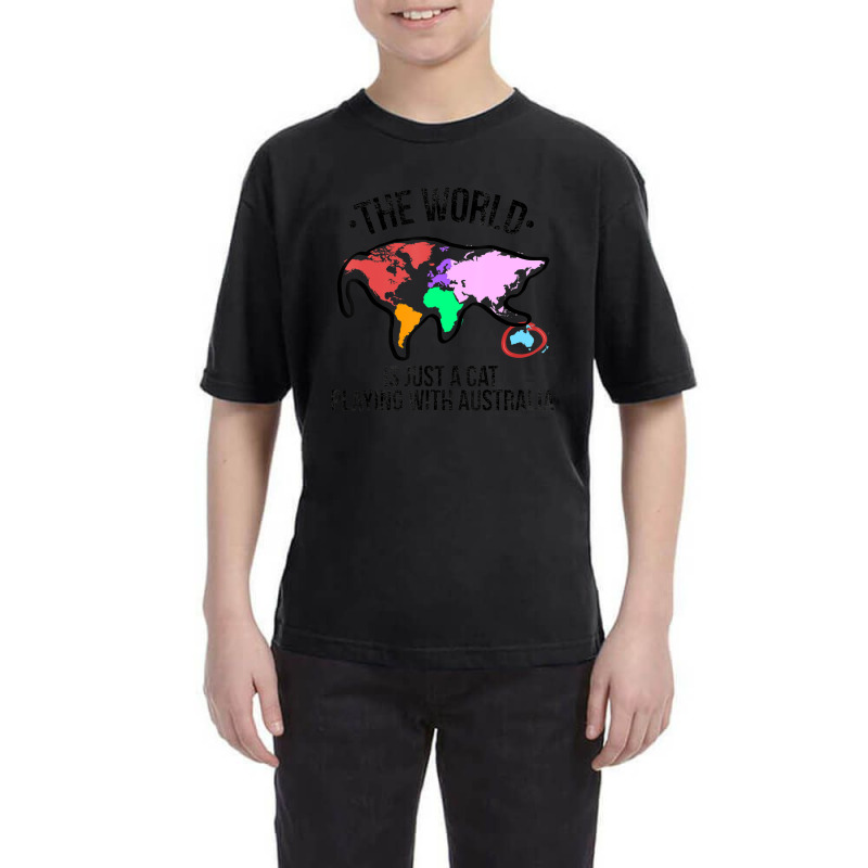 The World Is A Cat Playing With Australia Youth Tee | Artistshot