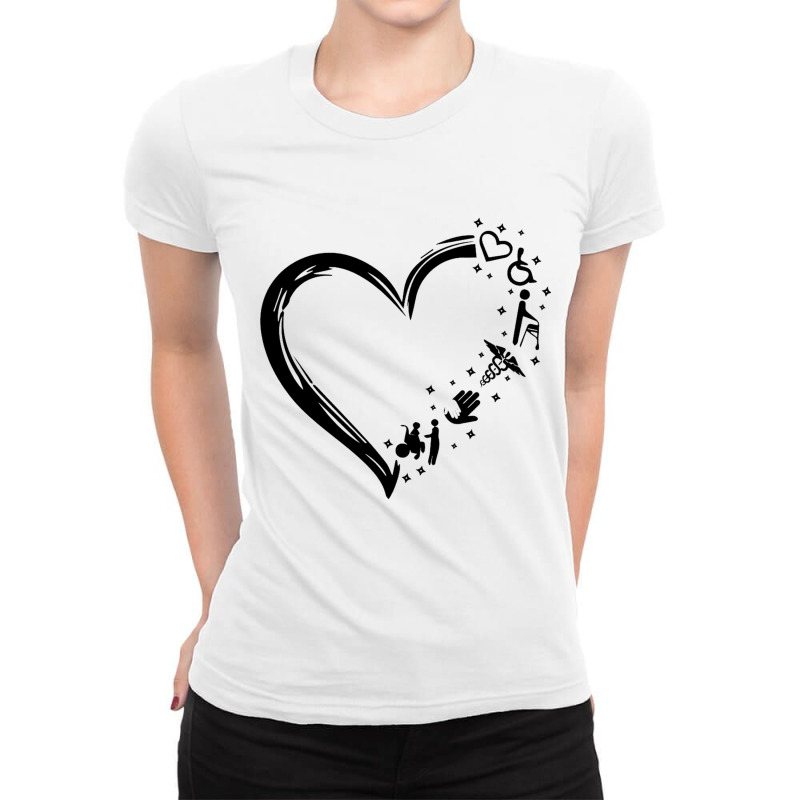 Disability Support Heart Helping Hands Disability Pride Long Sleeve T Ladies Fitted T-Shirt by cm-arts | Artistshot