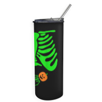 Halloween Green Skeleton X Ray Pregnant Jack O Lantern Skinny Tumbler | Artistshot