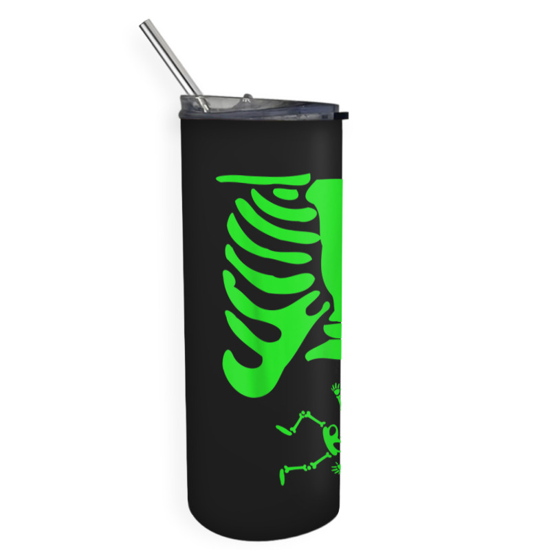 Halloween Green Skeleton X Ray Pregnant Jack O Lantern Skinny Tumbler | Artistshot